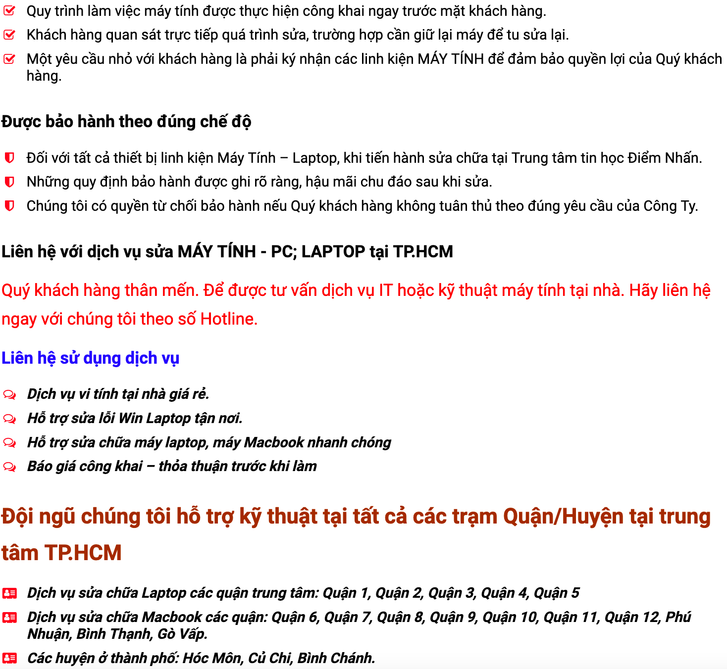 Dịch vụ sửa máy tính Thợ Quen