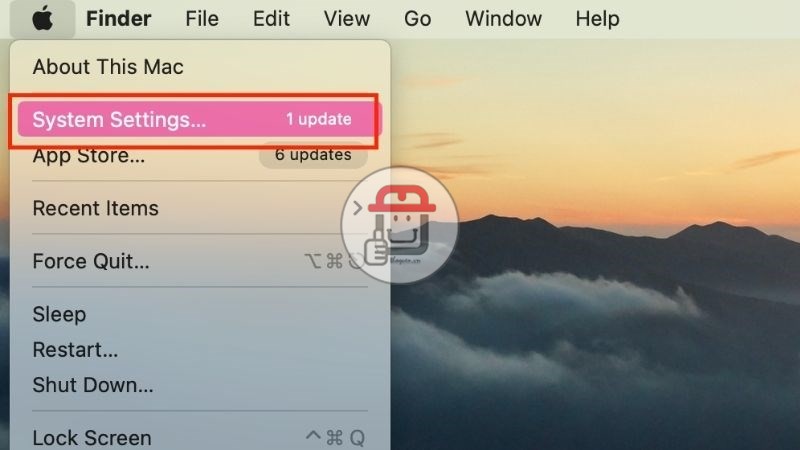 Chọn System Settings (Cài đặt hệ thống)
