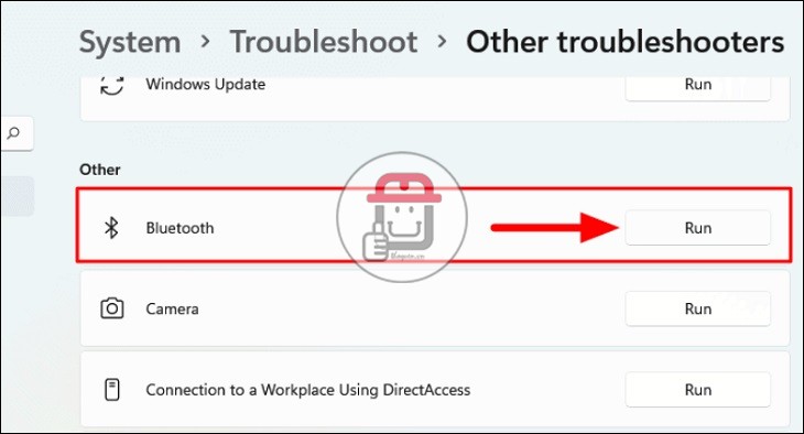 Khởi động trình kiểm tra lỗi Troubleshooter để khắc phục lỗi kết nối laptop với loa bluetooth