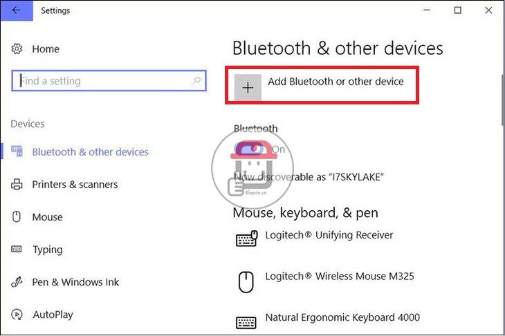Chưa bật Bluetooth cho máy tính laptop