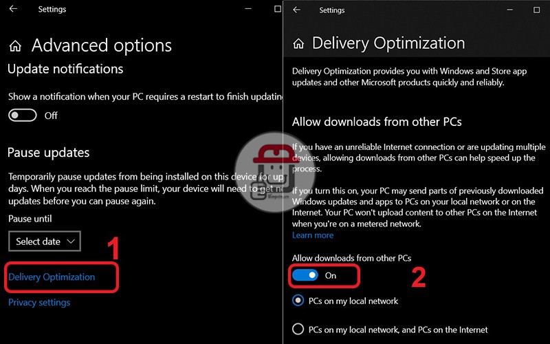 Tắt một số tùy chọn của Windows Update