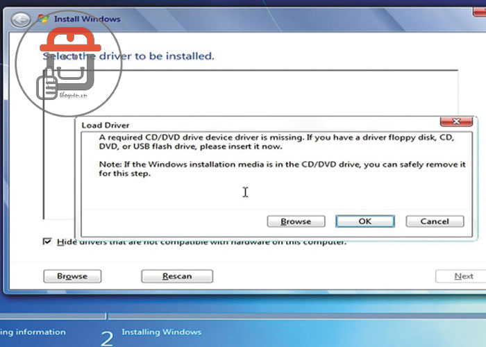 Lỗi Load driver khi cài Win 10